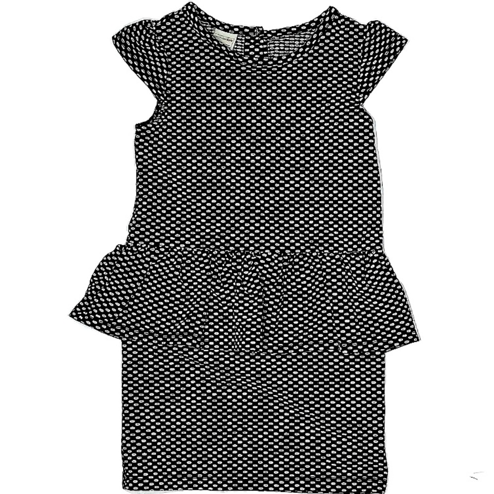 Wonder Kids Black White Peplum Ruffle Holiday Dress Toddler Girls 5t NEW